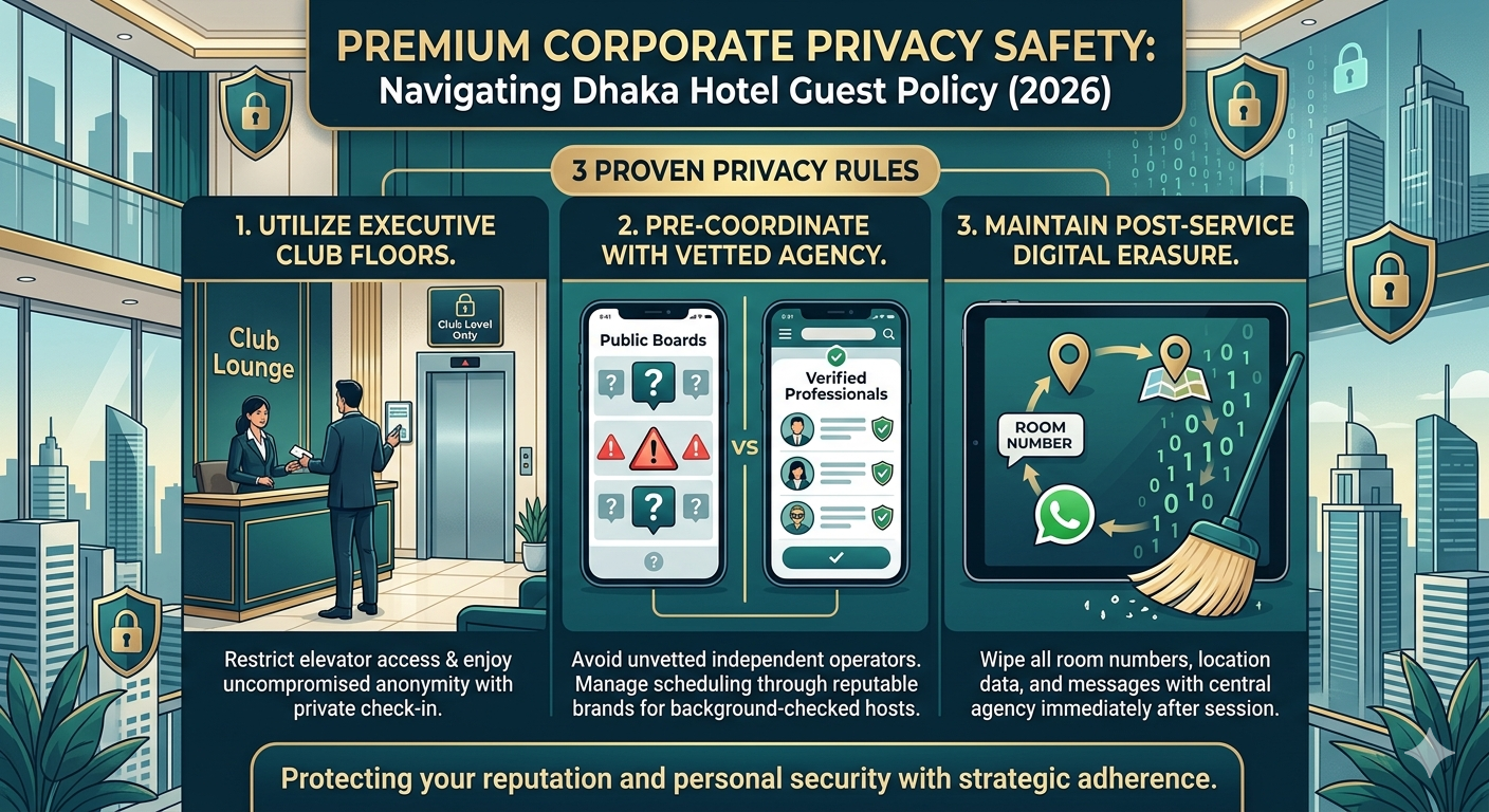 Dhaka hotel guest policy illustration for premium corporate privacy safety