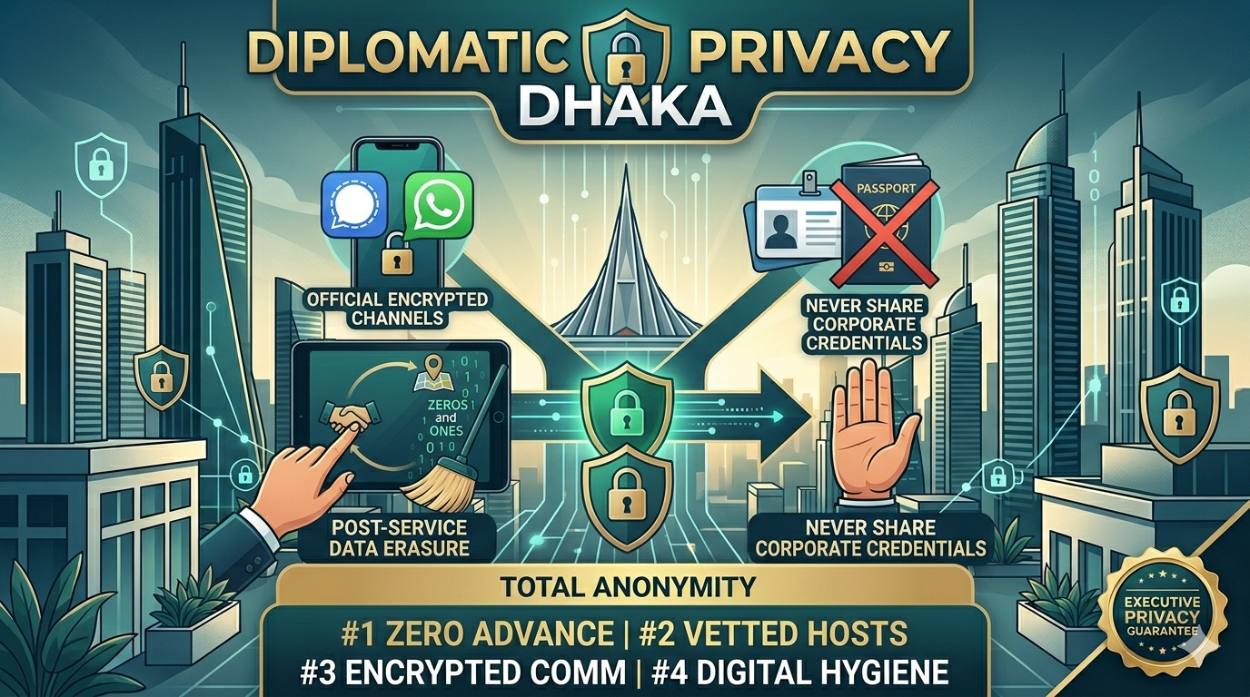 diplomatic privacy Dhaka executive data protection infographic