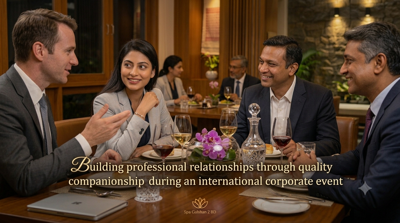 Building professional relationships through quality companionship during an international corporate event